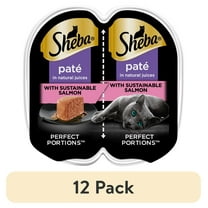 (12 pack) Sheba Perfect Portions With Sustainable Salmon Wet Cat Food Pate, 2.6 oz Twin-Pack Tray