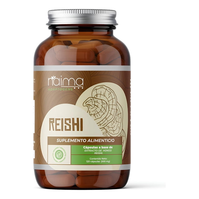 Reishi Adaptógeno 120 Cápsulas Suplemento Natural Vegano Sin Sabor