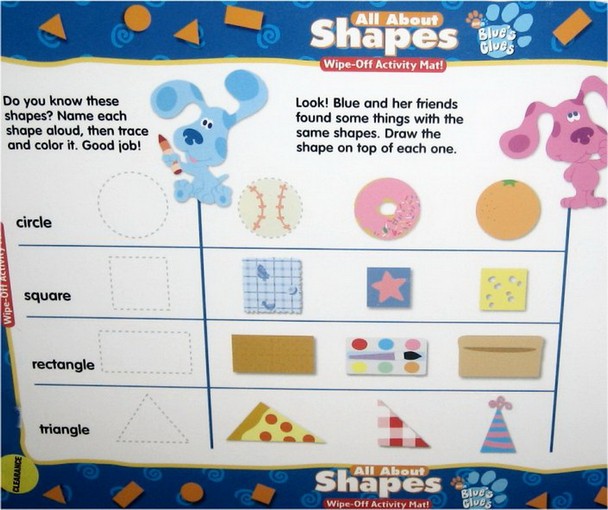 Blues Clues Shapes WipeOff Placemat