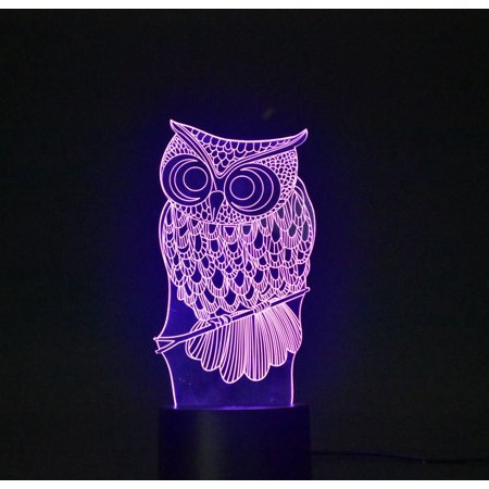 3D Optical Illusion LED Table Lamp – 7 Color Changing Night Light, USB Powered, Touch Control, Acrylic + ABS, 0.5W, For Kids' Bedroom, Home Decor, Or Gift