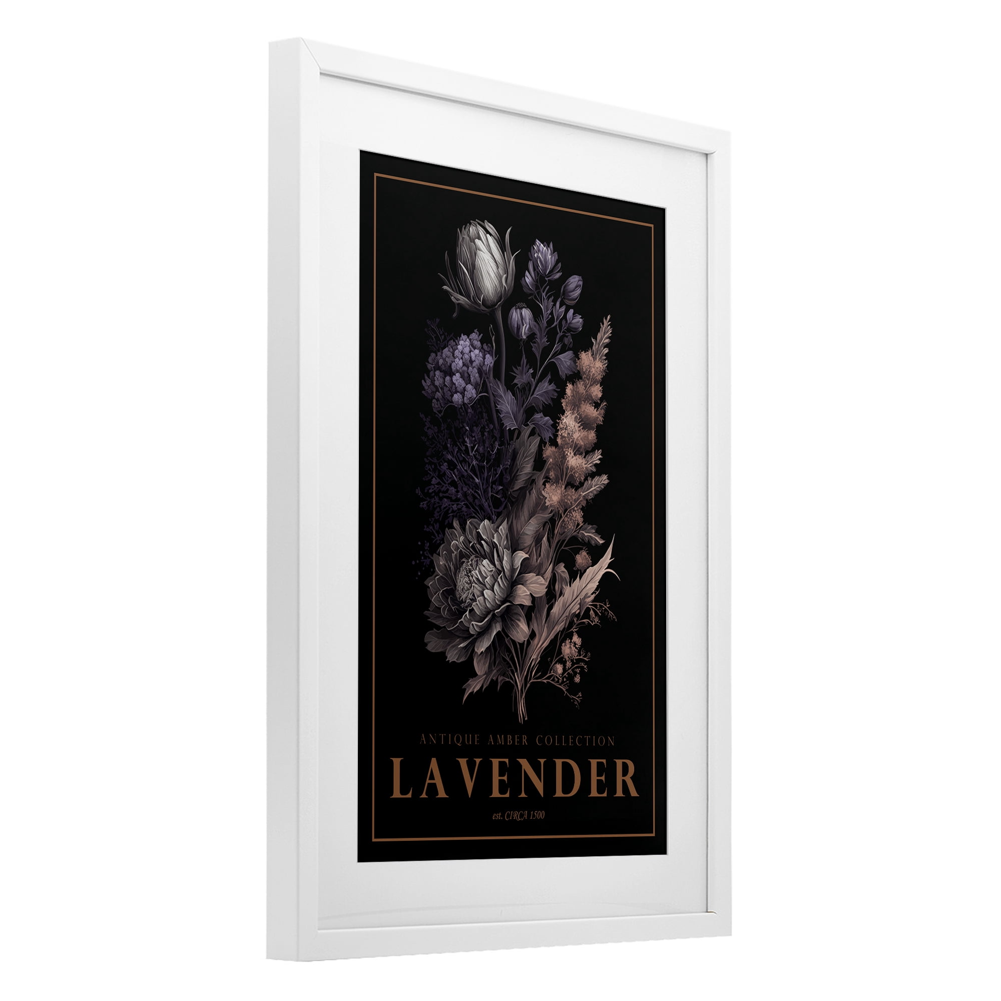 Stupell Industries Antique Lavender Light White Framed Print Under Glass, design by Chris Giampietro