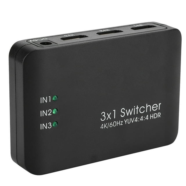 Adaptateur 3x1 4K 2.0 Switcher HD IR Adaptateur de Répartiteur de Télécommande avec Indicateur LED