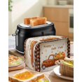 thumbnail image 4 of Thanksgiving Harvest Toaster Cover 4 Slice, Large Kitchen Appliance Covers, Vintage Fall Pumpkins Maple Leaf Toaster Oven Cover with Loop, Bread Machine Cover Polyester Dust Cover Protection, 4 of 4