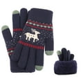 thumbnail image 4 of Odeerbi Christmas Gloves Women Christmas Layer Snowflake Plus Thick Warm Gloves Knitting Wrist Gloves Mittens Red, 4 of 4