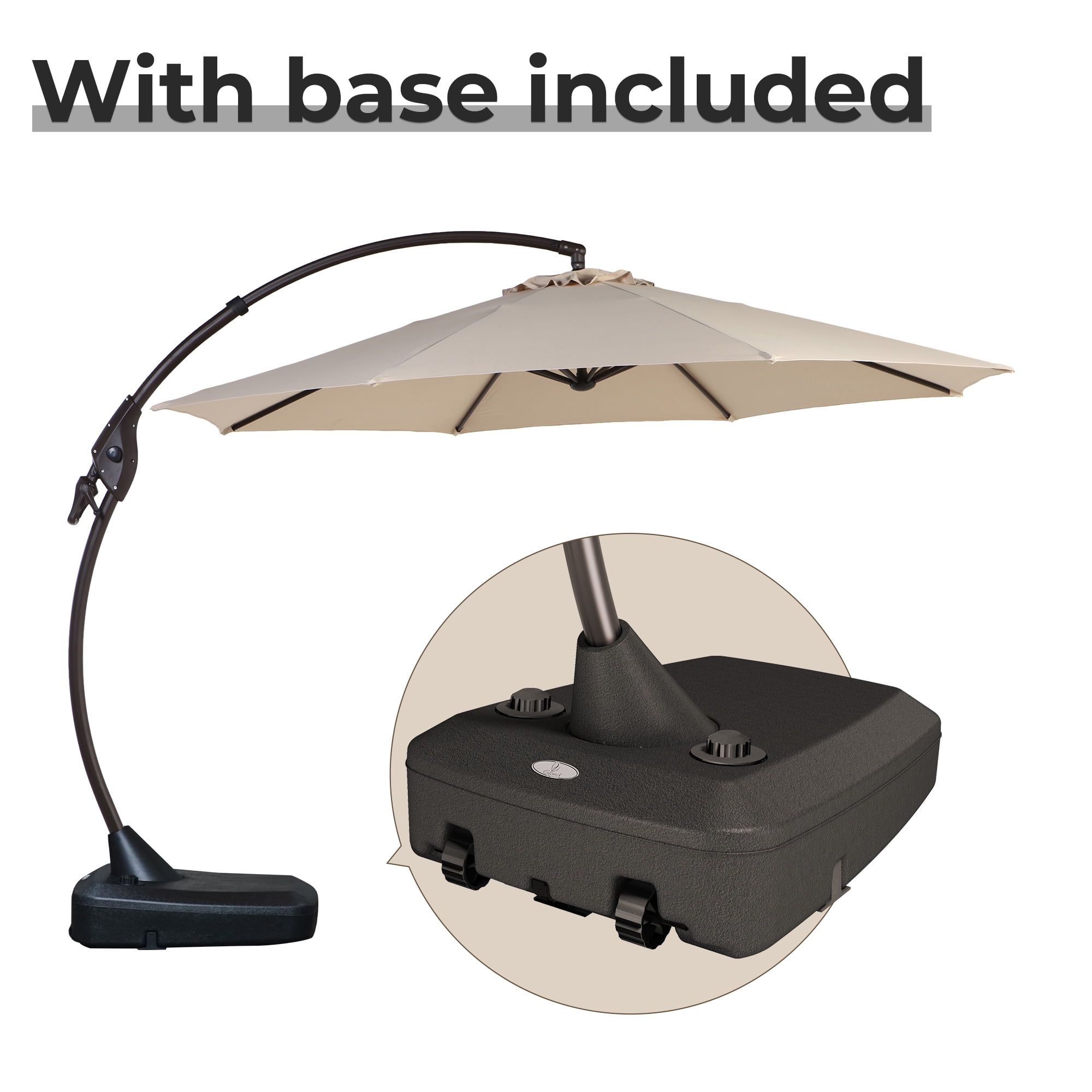 grand patio napoli sunbrella cantilever umbrella. 10'X10' Offset Umbrella with Base Outdoor Square Aluminum Umbrella Shade with Easy Tilt Adjustment (Aruba, 10X10 FT-SUNBRELLA) : Patio, Lawn & Garden boasting 8 heavy Finally upgraded our outdoor space