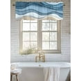 thumbnail image 6 of Blue Ombre Valances for Windows Abstract Stripe Ocean Wave Geometric Modern Art Kitchen Valance Curtain Rod Pocket Small Curtains for Cafe Bathroom Laundry Basement 42" x 12", 6 of 8