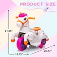 thumbnail image 2 of Jaxpety 6V Kids Ride-on Pony Toy Car Unicorn Rocking Horse for 3 to 6 Years Battery Powered with Music, Training Wheels, Rose, 2 of 13