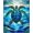 Blue Green Gold, Pattern 1, variant on ODIKA Nautical Turtle Stained Mosaic Ocean Border Entryway Teal Beachy for Playroom, Bedroom, Reading Nook, Pet Friendly & Kids Safe Play