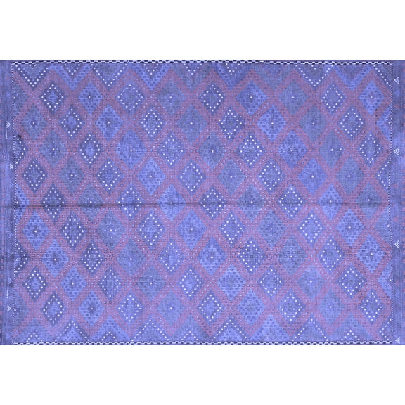 Ahgly Company Indoor Rectangle Abstract Blue Contemporary Area Rugs, 3' x 5'
