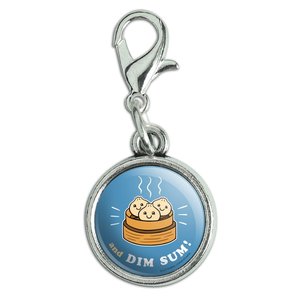 GRAPHICS /& MORE and Dim Sum Then Some Funny Humor Antiqued Bracelet Pendant Zipper Pull Charm with Lobster Clasp