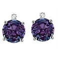 thumbnail image 2 of Star K� Round 7mm Simulated Alexandrite Stud Earrings with Accent Stone on Top, 2 of 9