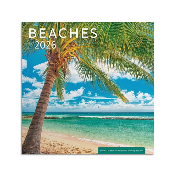 DaySpring Monthly Calendar (12"x12") Beaches 12 Month Jan 2026-Dec 2026