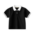 thumbnail image 1 of Kids Boys Girls Short Sleeve Shirt Solid Color Button Closure Casual Clothes, 1 of 4