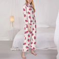 thumbnail image 5 of Wukai Hand Drawn Strawberry Print Women's Pajama Set - Soft Long Sleeve Sleepwear for Comfort and Style-Small, 5 of 9