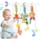 thumbnail image 4 of Juguetes para bebés, 6 paquetes de accesorios para cochecito de juguete, cuna, sonajero colgante de animales de dibujos animados, juguete para niños pequeños, tela aterciopelada suave con cascabel, 4 of 6