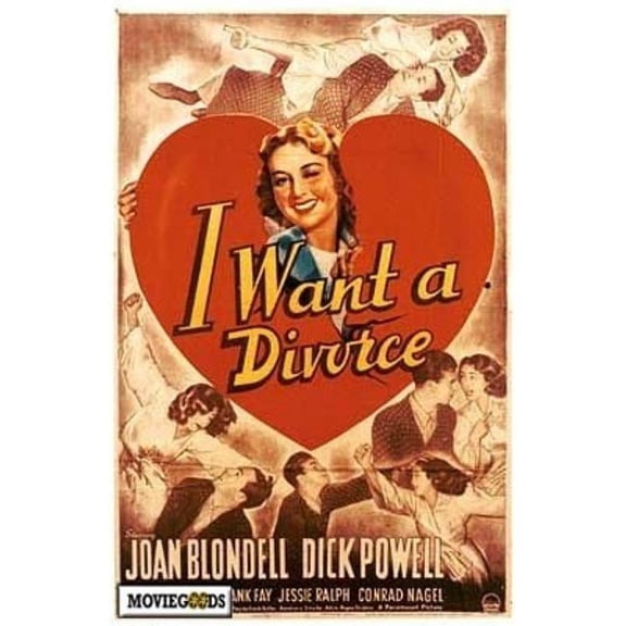Pop Culture Graphics MOVCH3609 I Want A Divorce Movie Poster Print, 27 x 40