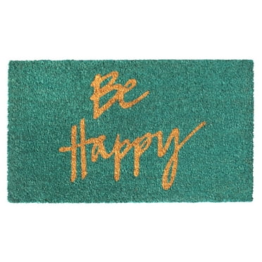 Rugsmith Blue Machine Tufted Be Happy Doormat, 18" x 30"