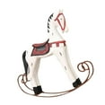 thumbnail image 6 of Vintage Style Wooden Rocking Horse Animal Decoration Statue Wood Carving Craft Horse Figurines Home Decor Kids Gift White, 6 of 9