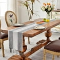 thumbnail image 5 of Table Runners 72 Inches Long for Home Decor, Boho Farmhouse Spring Table Runner, Burlap Linen Style Rustic Dining Table Decor Long, 13x72 Inches, 5 of 5