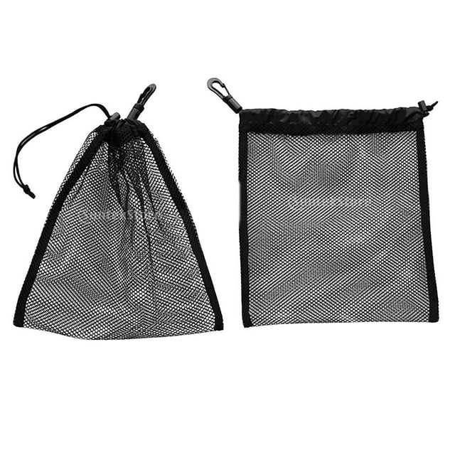 S SERENABLE 20x24cm Mesh Net Bag Pouch Golf Table Tennis Ball Carry Holder Storage 2pcs