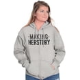 thumbnail image 3 of Making Herstory Her Story Feminist Zip Hoodie Sweatshirt Women Brisco Brands S, 3 of 6