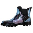 thumbnail image 2 of StarBay Women's Waterpoof Garden Ankle Rubber Rain Boots R605 Argyle Multi Color Plaids size 7, 2 of 3