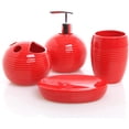 thumbnail image 1 of 4 Piece Ceramic Full Bathroom Accessory Set European Bathroom Supplies-Red, 1 of 8