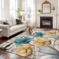 thumbnail image 2 of 5'x7' Area Rugs for Living Room Bedroom, Watercolor Flowers Washable Rug Carpet Runner Indoor Outdoor, Vintage Tulips Floral Barn Doors Wood Grain Non Slip Floor Mats Area Rug for Kitchen, Nursery, 2 of 8