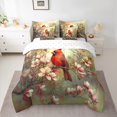 thumbnail image 2 of Feelyou Kawaii Robin Bird Twin Bedding Sets 7-Piece for Teen, Dreamy Cherry Blossoms Bedding Comforter Set, Rustic Farmhouse Animal Reversible Sheet Sets, Microfiber Bedroom Decor, 2 of 7