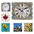thumbnail image 2 of VOCOO 12'' Retro Wooden Wall Clock, SquareFarmhouse Analog Wall Clock Battery Operated, Silent Non-Ticking ,Home Decorations (with Hook), 2 of 7