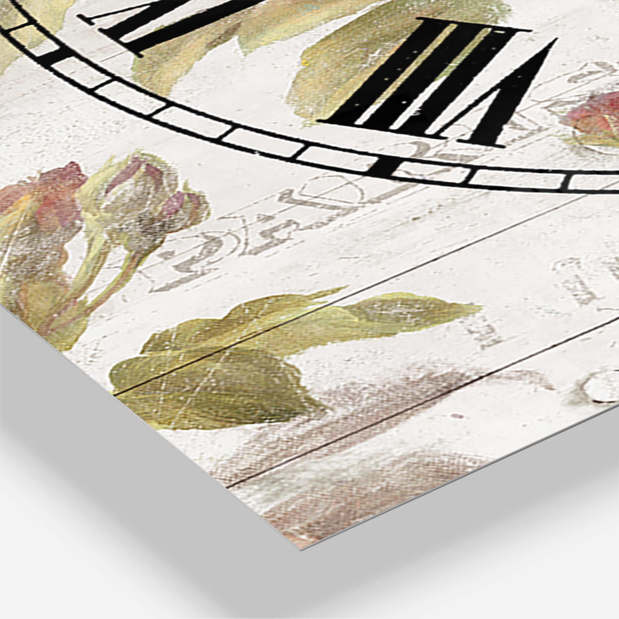 Designart 'French Roses I' Farmhouse wall clock