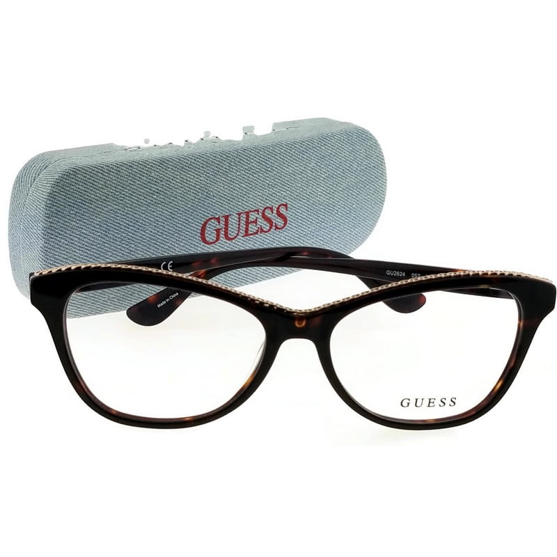Guess GU262405255 Cat Eye Women’s Tortoise Frame Clear Lens