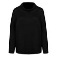 thumbnail image 4 of IROINID Chandail à Col Roulé pour Femmes Couleur Unie Ample Mi-Long Confortable à Manches Longues, 4 of 6