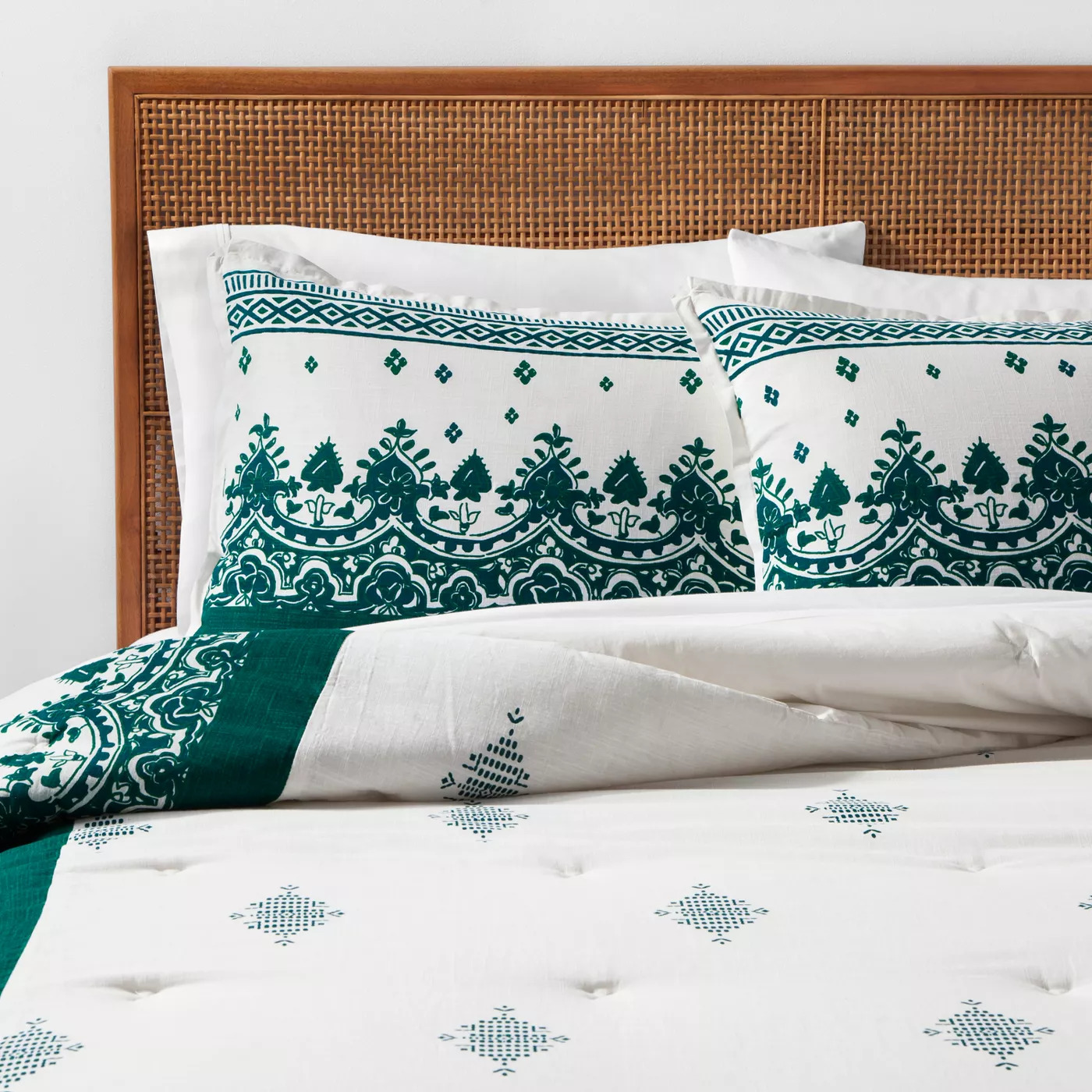 Ornamental Border Comforter Set Opalhouse Colorful Pattern 100 Cotton Plain Weave Full Queen Size Teal Brickseek
