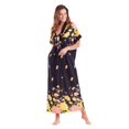 thumbnail image 4 of CATALOG CLASSICS Womens Muumuu House Dress Lounger Short Sleeve with Pocket 50" - Black - 4X, 4 of 9
