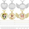 thumbnail image 1 of shiyou-24 Pcs Sublimation Rhinestone Trays Pendant Set, Including 6 Double Sided Blank Rhinestone Bezel Trays, 6 Pcs Thick Chains with 12 Sublimation Discs for DIY Jewelry Making, 1 of 4