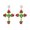 Red, variant on Vintage Rose Cross Dangle Earrings, 14K Gold Plated Green Heart Crystal, Pink Enamel Flower and Simulated Pearl Stud, Hypoallergenic Statement Jewelry for Women for Daily Party Dating