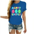 thumbnail image 2 of Summer Savings!YANHAIGONG Funny Eggs Happy Easter Shirts for Women,Easter Shirts for Women with Eggs Graphics,Casual Loose Plus Size Short Sleeves Round Neck T Shirts Easter Egg Holiday Shirt Tops, 2 of 7