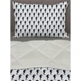 thumbnail image 3 of Geometric Comforter & Sham Bedding Set, Seahorse Silhouette Pattern Sea Creatures Theme Monochrome Aquatic Animals, 3 pcs Duvet Set Microfiber Filling Quilt, 5 Sizes, Dark Blue White, by Ambesonne, 3 of 4