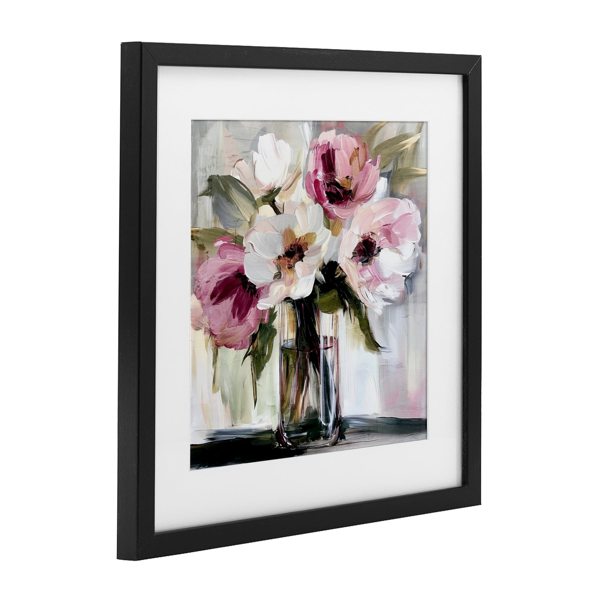 Stupell Industries Resonance Flower Vase Black Framed Print Under Glass, design by Annabelle Hall