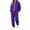 Dark Purple, variant on Unir Women Soft Zip Hoodie Tracksuit, Resistant Easy Care Two Piece Loungewear Set Multiple Solid Shades S-XXXL Anti-Pilling Casual Suit