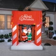 thumbnail image 3 of Gemmy 7 Ft. Airblown Inflatable Animated Mr. & Mrs. Santa Claus Porch Swing Scene - Red, 3 of 3