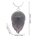 thumbnail image 2 of Sac à Main de Fête Mode à Franges Forme de Boule Sac à Main Poignée Supérieure, 2 of 5