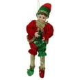 thumbnail image 2 of Northlight Bendable Elf in a Suit Hanging Christmas Ornament - 12" - Red and Green, 2 of 6
