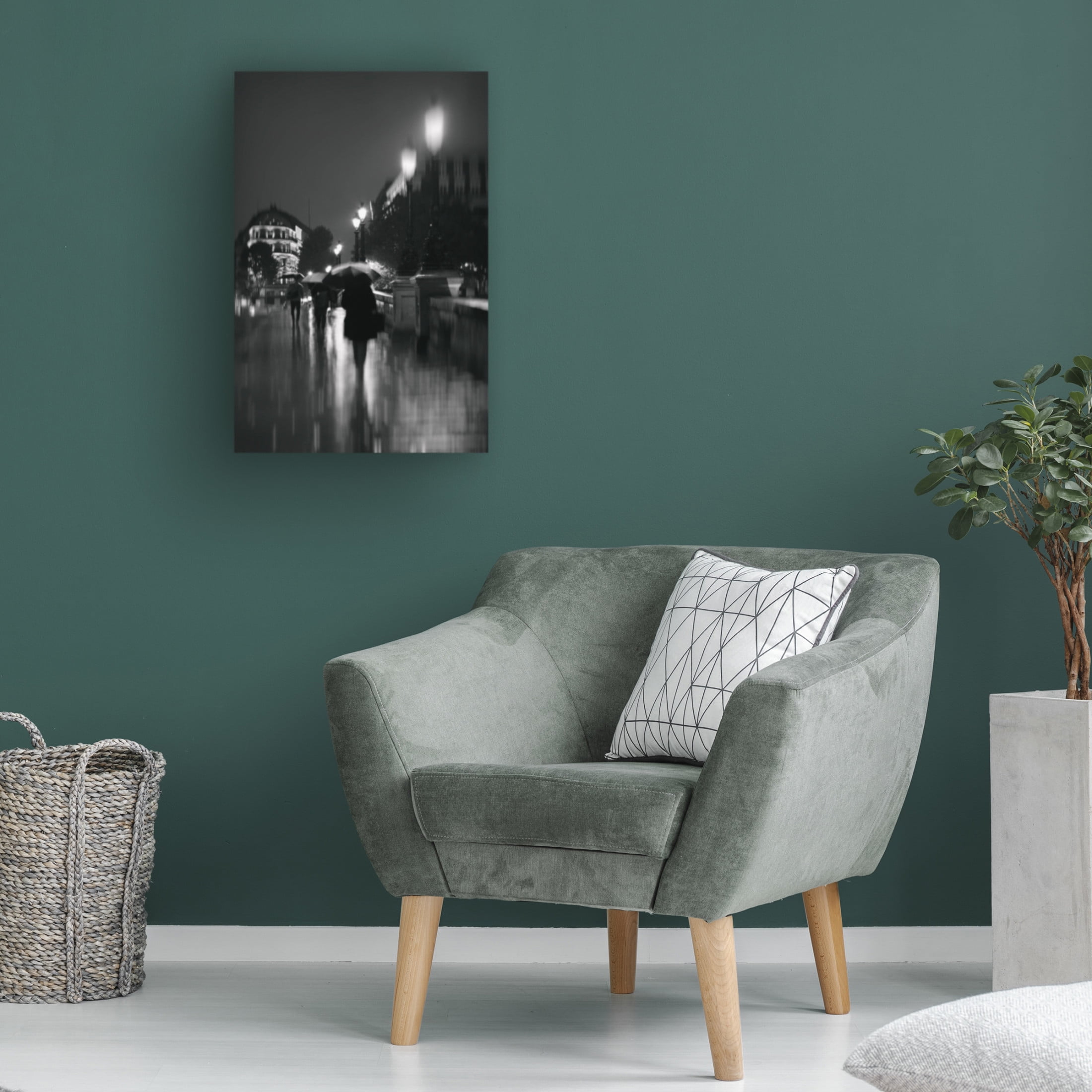 Canvas Wall Art - Carina Okula 'Paris in The Rain' Wall Art for Living Room, Bedroom, or Office Décor by Trademark Fine Art - 22 x 32 Inches