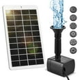 thumbnail image 2 of Solar Water Fountain Pump Outdoor 4W 5V Solar Panel Kit 200L/H Flow Rate Outdoor Solar Water Pump with 5ft Cable 9 Nozzles 6 Modes for Bird Bath / Garden / Backyard / Pool / Fish, 2 of 7