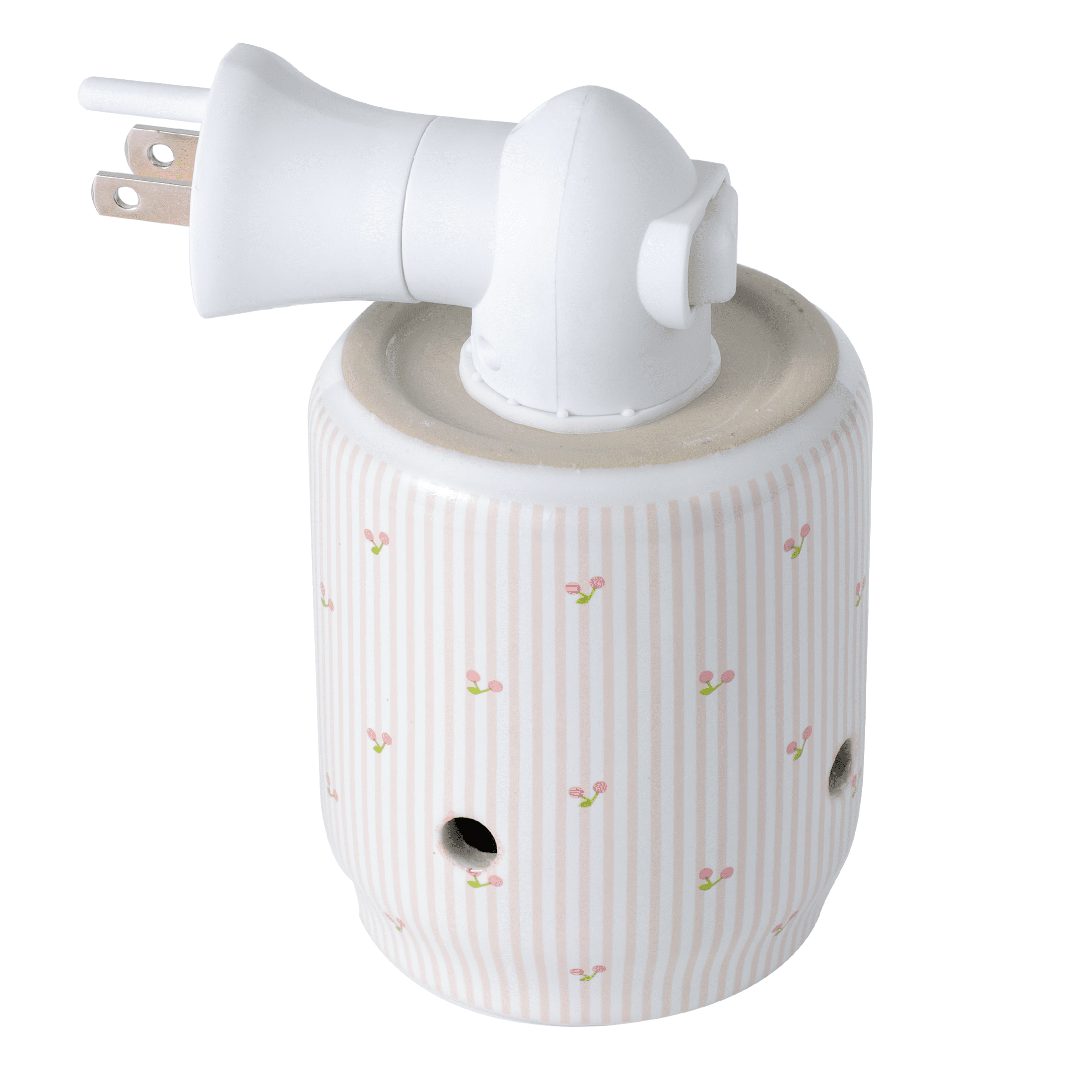 Mainstays Plug-in Wax Melt Warmer with LED Light in Striped Cherry Soda Can Design
