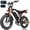 Black, variant on ESKUTE V200 Electric Bike for Adults, Dirt E-Bike 29MPH 48V20.8Ah Battery 80 Miles,20"x4.0 Fat Tire, NFC Unlock, 7-Speed Dual Suspension, Black with Rear Rack & Footrests, UL2849