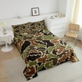 thumbnail image 3 of Erosebridal Brown Camouflage Bedding Full Comforter Set, Abstract Camo Down Comforter, Modern Bedroom Decor, Reversible 3pcs, 3 of 7