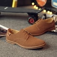 thumbnail image 4 of Xfvqtps Mens Casual Shoes British Style Suede Surface Lace up Fashion Classic Comfortable Soft Sole Business Casual Matte Leather Single Shoes Khaki, 4 of 5